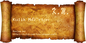Kulik Márton névjegykártya