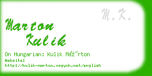 marton kulik business card